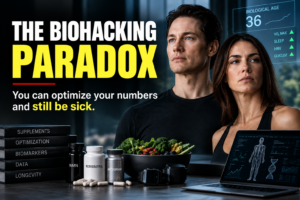Biohacking and healthy longevity, chronic disease, biomarkers, and the limits of health optimization